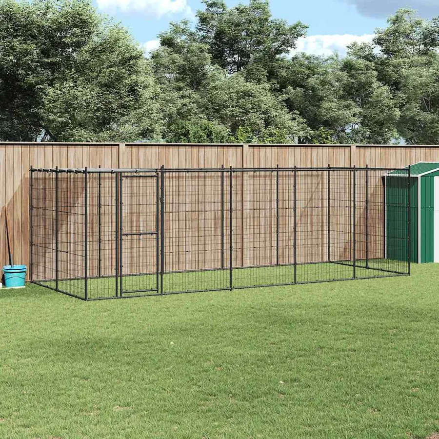 Chenil extérieur Acier avec toit 12,1 m²