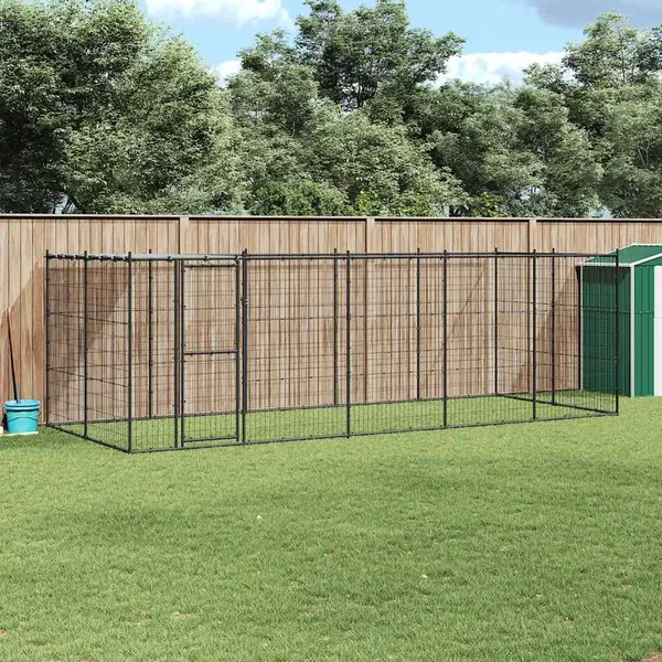Chenil extérieur Acier avec toit 12,1 m²