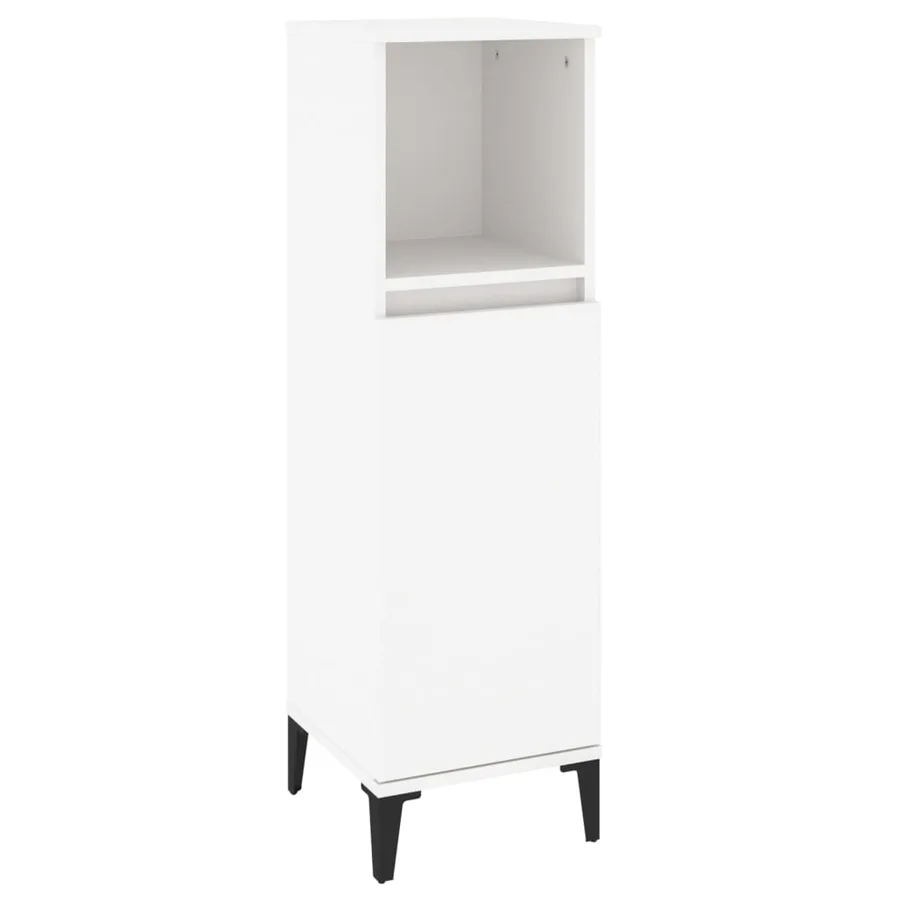 Armoire de salle de bain blanc 30x30x100 cm bois d'ingénierie - 2