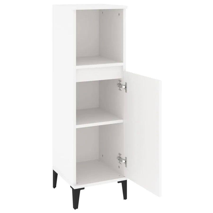 Armoire de salle de bain blanc 30x30x100 cm bois d'ingénierie - 6