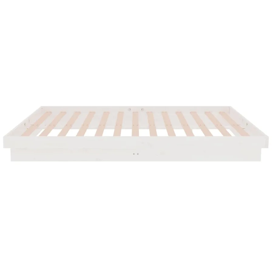 Cadre de lit sans matelas blanc bois massif 120x200 cm - 6