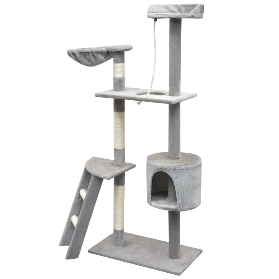 Arbre à chat avec griffoirs en sisal 150 cm Gris - 2