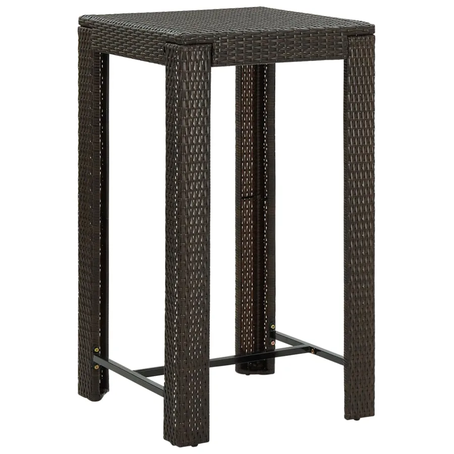 Ensemble de bar d'extérieur 5 pcs accoudoir Poly rotin Marron - 11