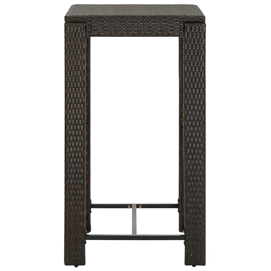 Ensemble de bar d'extérieur 5 pcs accoudoir Poly rotin Marron - 13