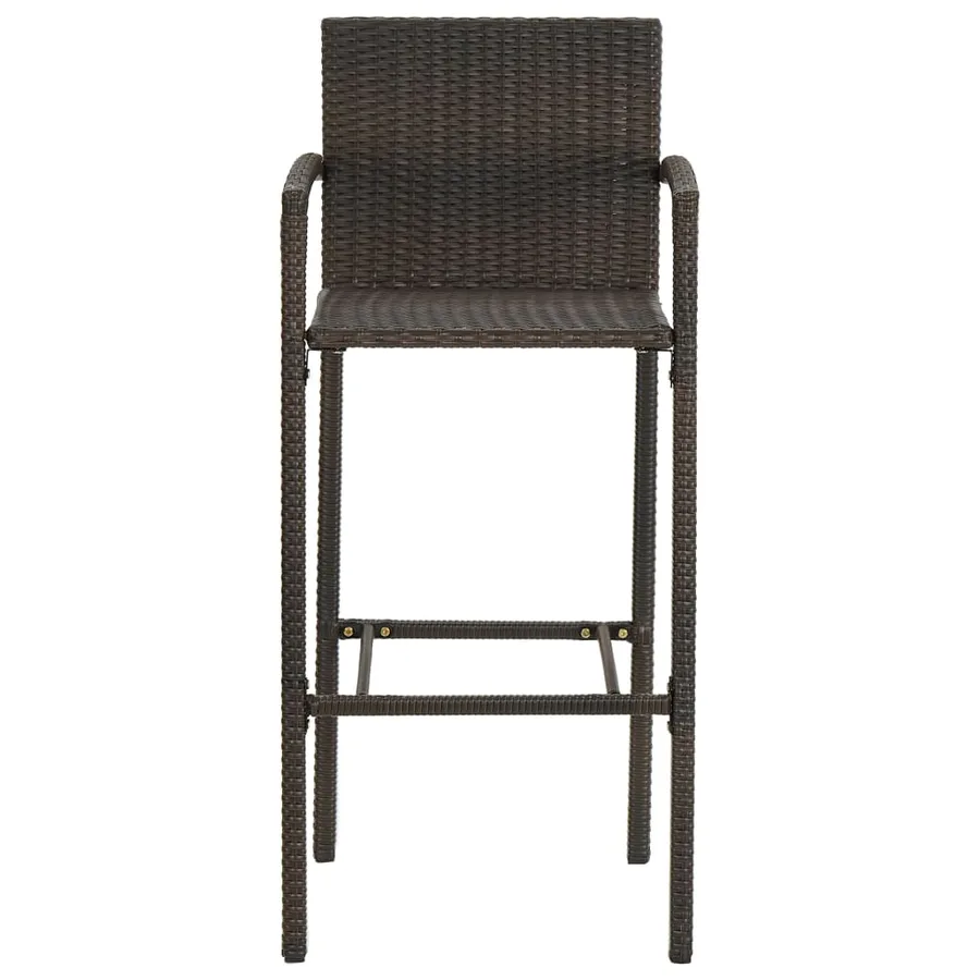 Ensemble de bar d'extérieur 5 pcs accoudoir Poly rotin Marron - 5