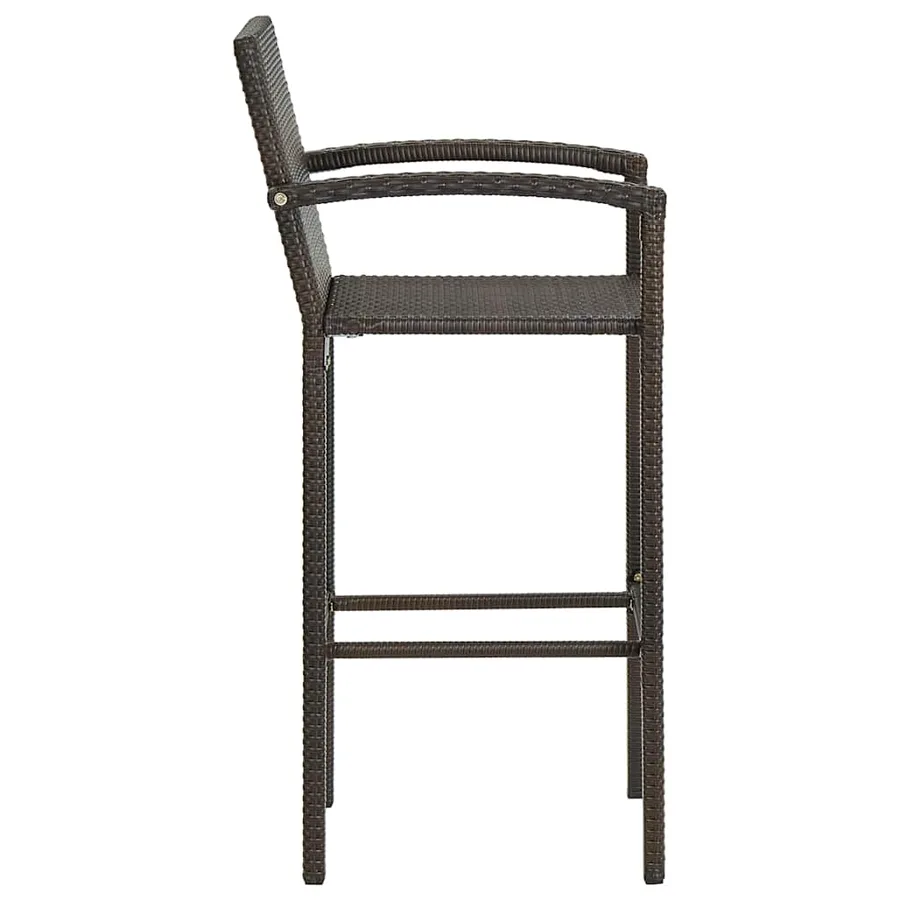 Ensemble de bar d'extérieur 5 pcs accoudoir Poly rotin Marron - 6