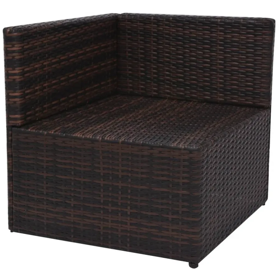 Salon de jardin 5 pcs avec coussins Résine tressée Marron - 8