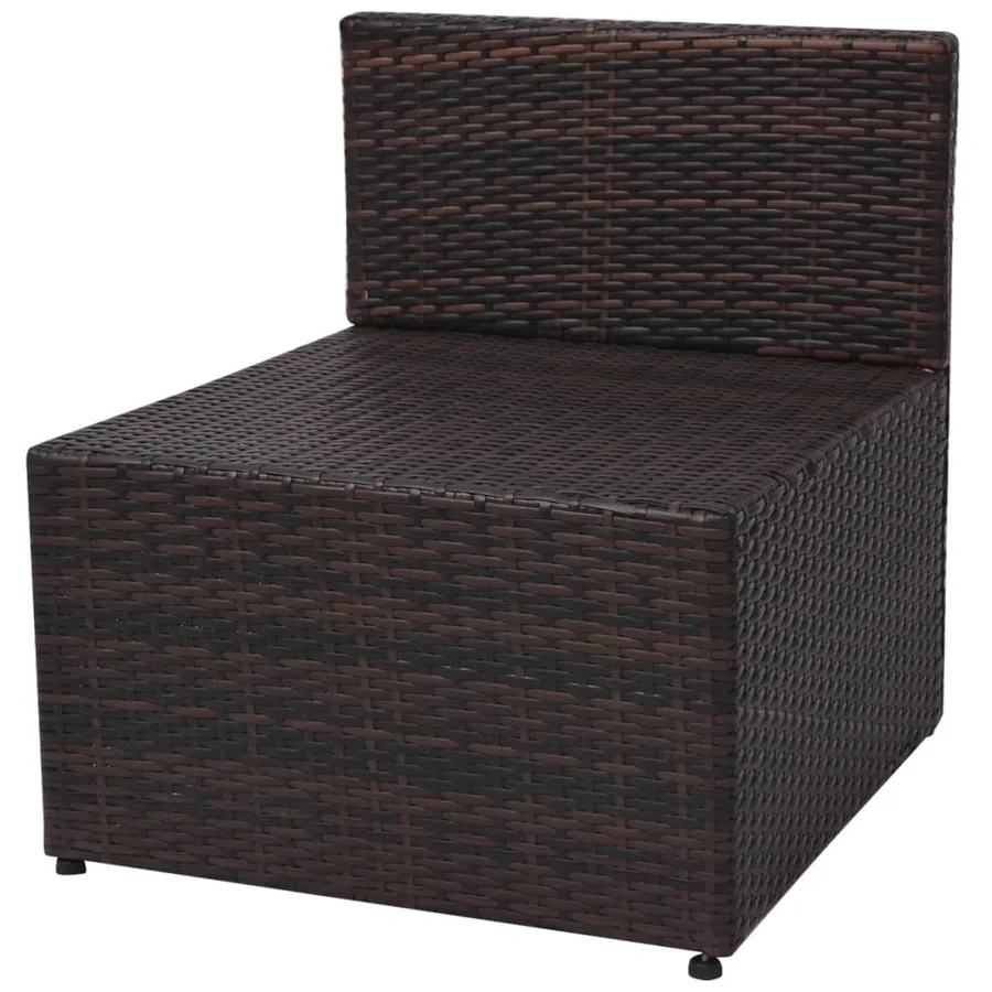Salon de jardin 5 pcs avec coussins Résine tressée Marron - 9