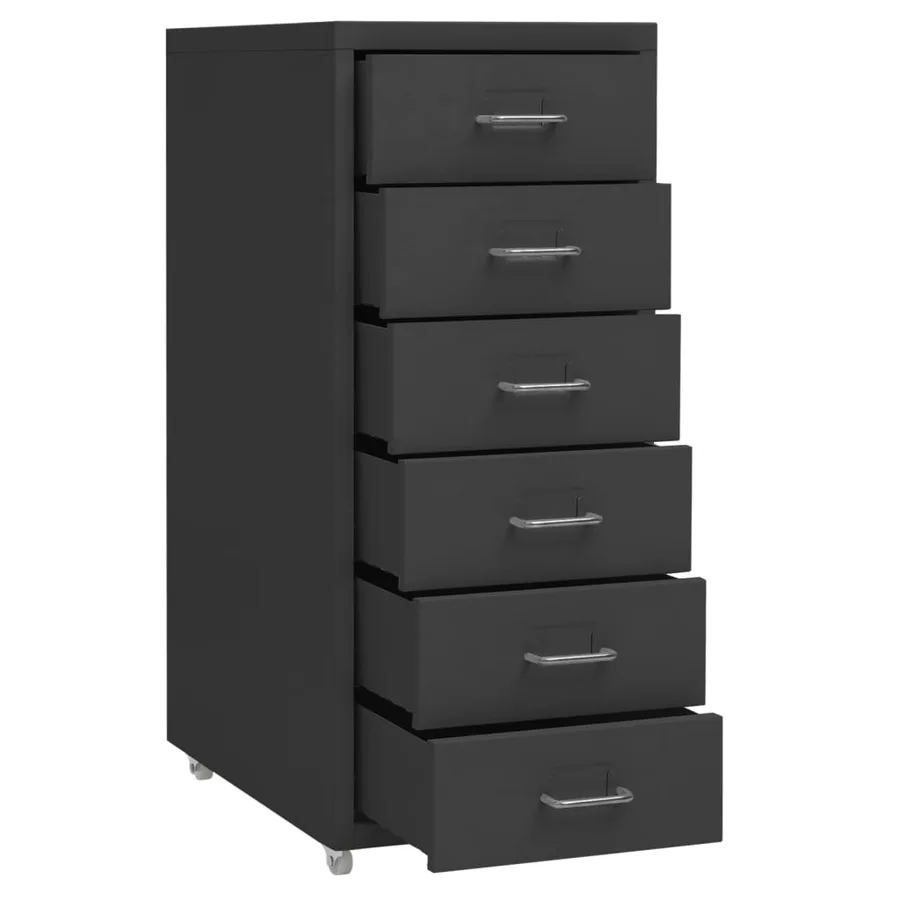 Classeur mobile Anthracite 28x41x69 cm Métal - 5