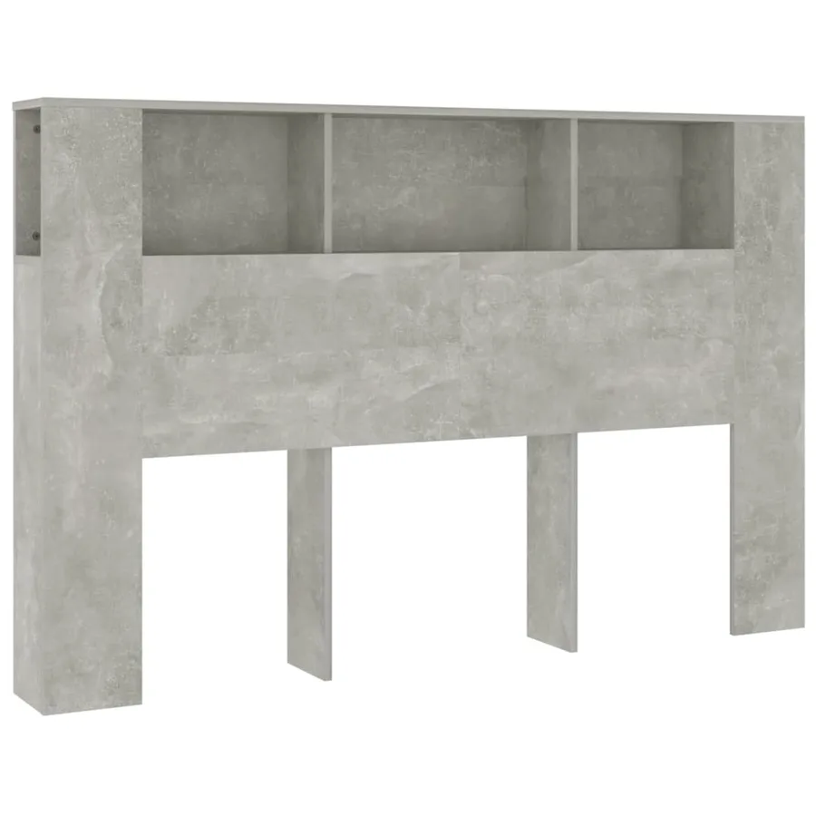 Armoire de tête de lit Gris béton 160x18,5x104,5 cm - 2