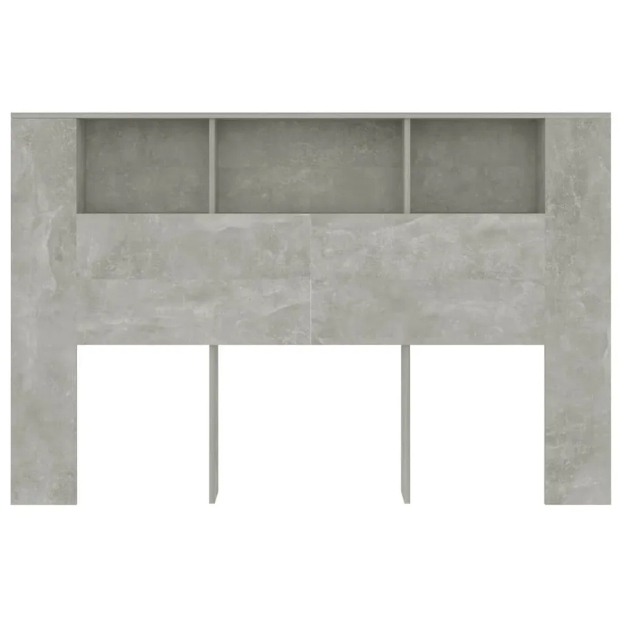 Armoire de tête de lit Gris béton 160x18,5x104,5 cm - 4