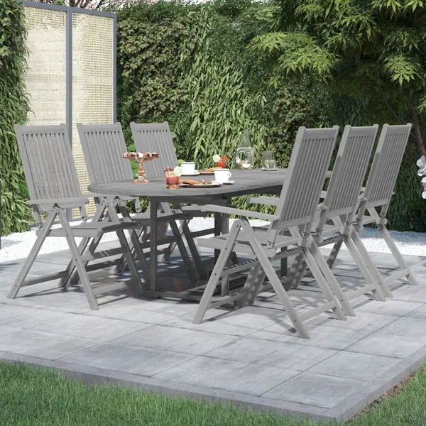 Ensemble à manger de jardin 7 pcs Bois d'acacia massif
