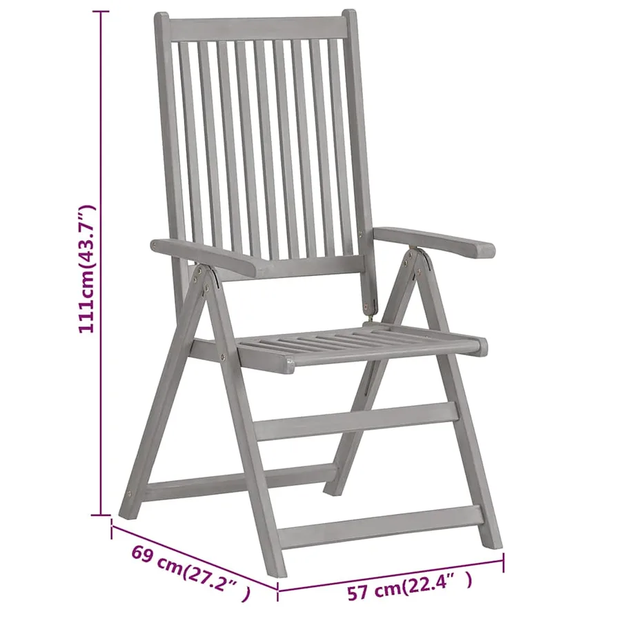 Ensemble à manger de jardin 7 pcs Bois d'acacia massif - 10