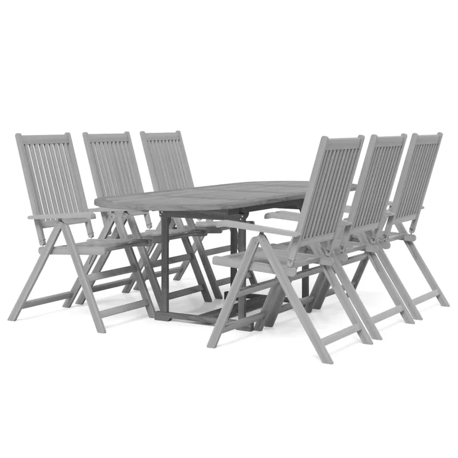 Ensemble à manger de jardin 7 pcs Bois d'acacia massif - 2