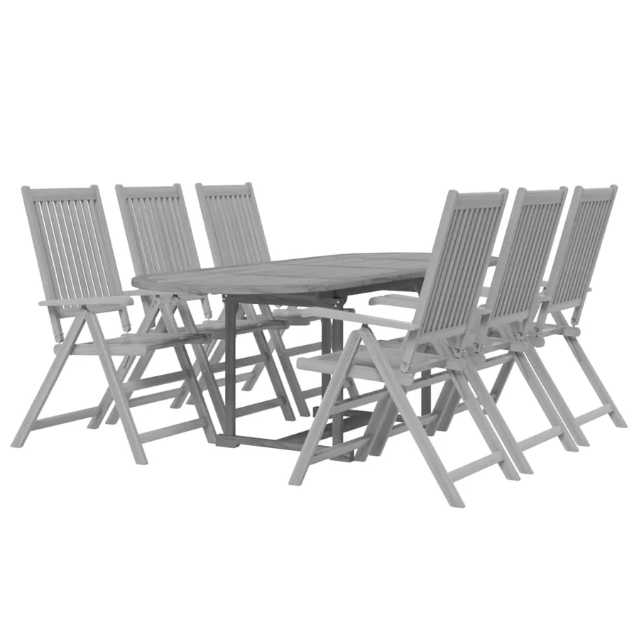 Ensemble à manger de jardin 7 pcs Bois d'acacia massif - 3