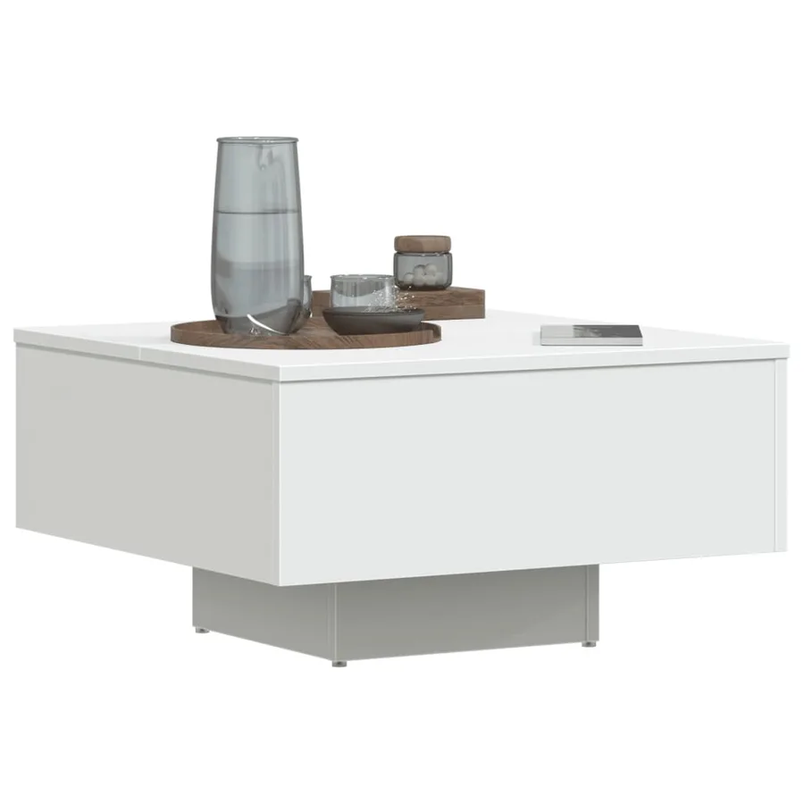Table basse blanc 60x60x31,5 cm bois d'ingénierie - 4