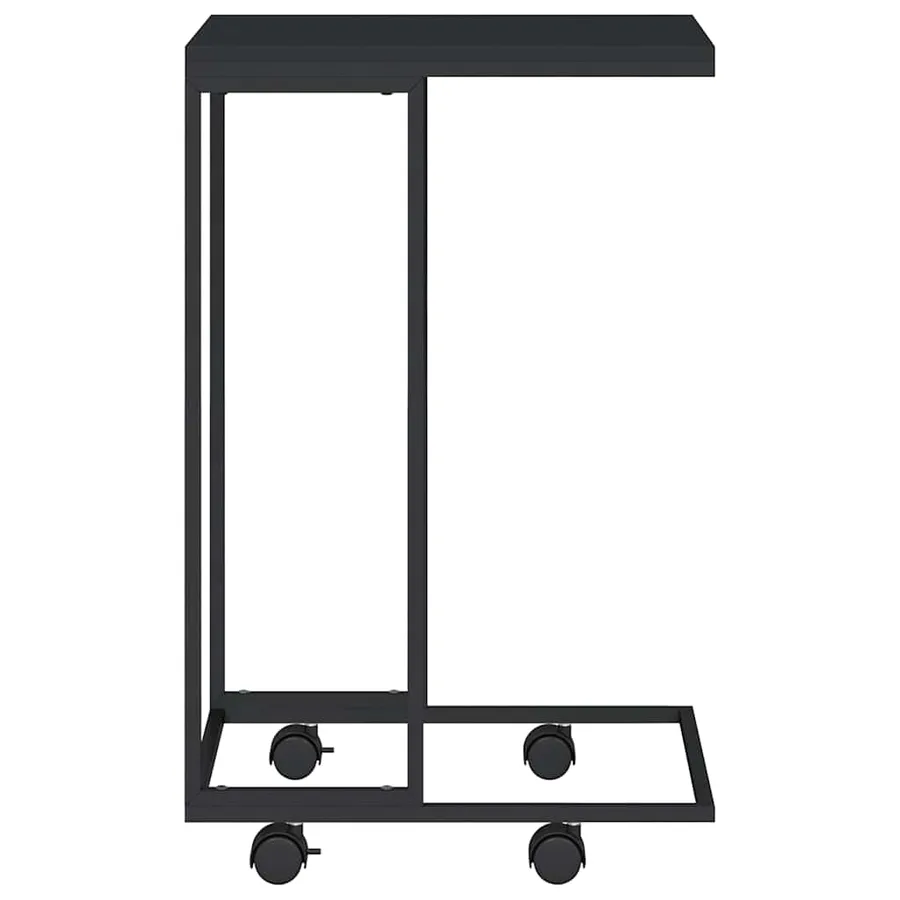 Table d'appoint avec roues Noir 40x30x63,5 cm Bois d'ingénierie - 4