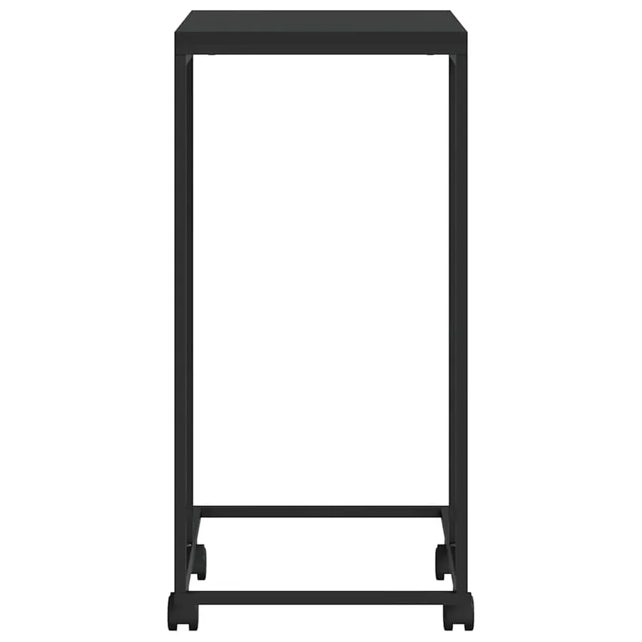 Table d'appoint avec roues Noir 40x30x63,5 cm Bois d'ingénierie - 5