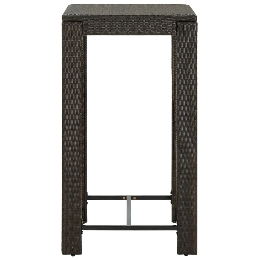 Table de bar de jardin Marron 60,5x60,5x110,5 cm Résine tressée - 2