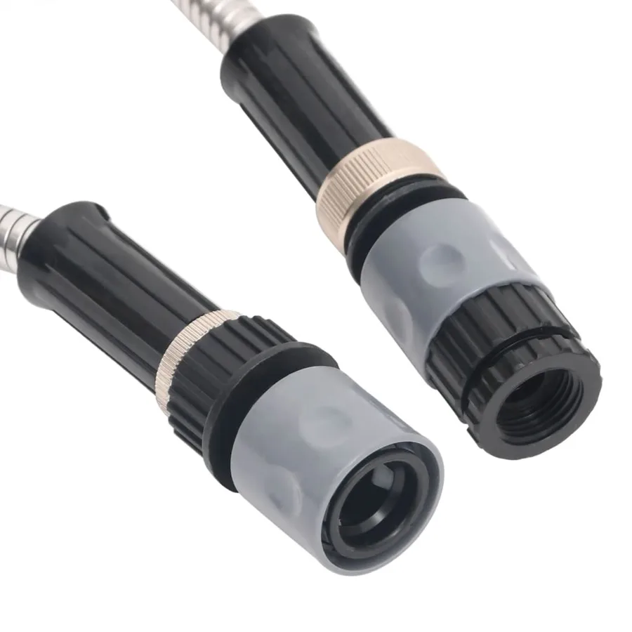 Tuyau d'arrosage et buse de pulvérisation argenté 0,6" 15m inox - 5