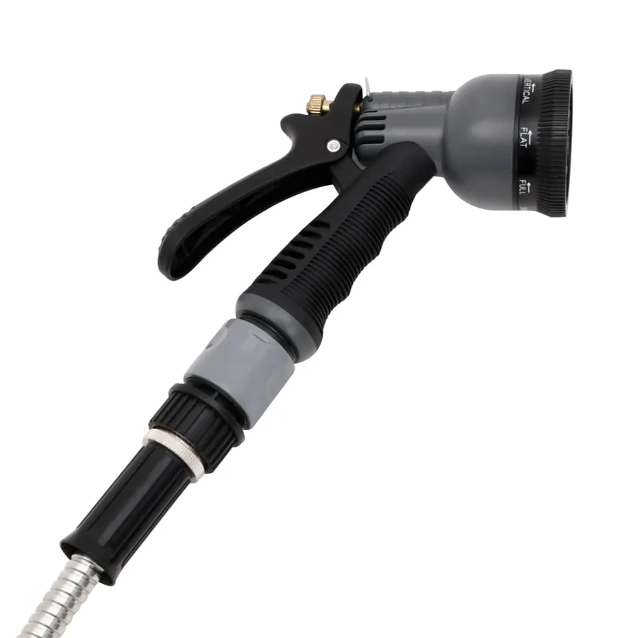 Tuyau d'arrosage et buse de pulvérisation argenté 0,6" 15m inox - 7