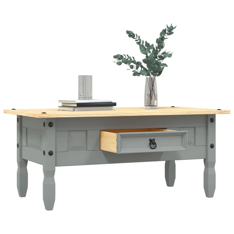 Table basse Pin mexicain Gamme Corona Gris 100x55x44 cm - 3