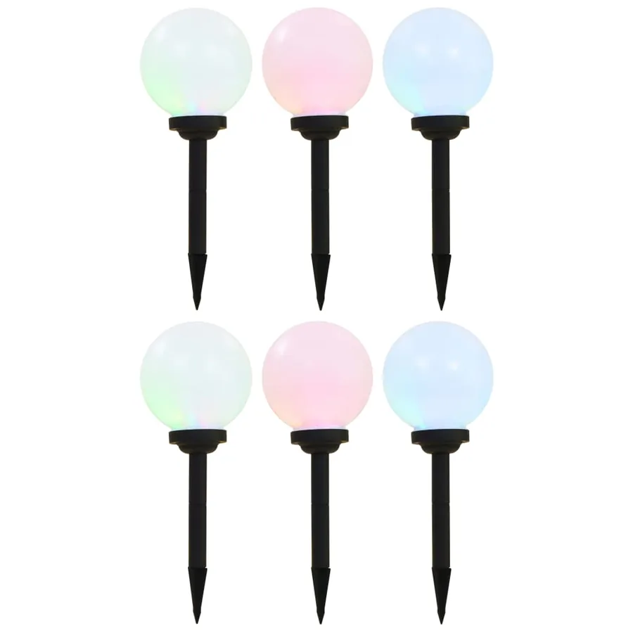 Lampes solaires sphériques LED de jardin 6 pcs 20 cm RVB