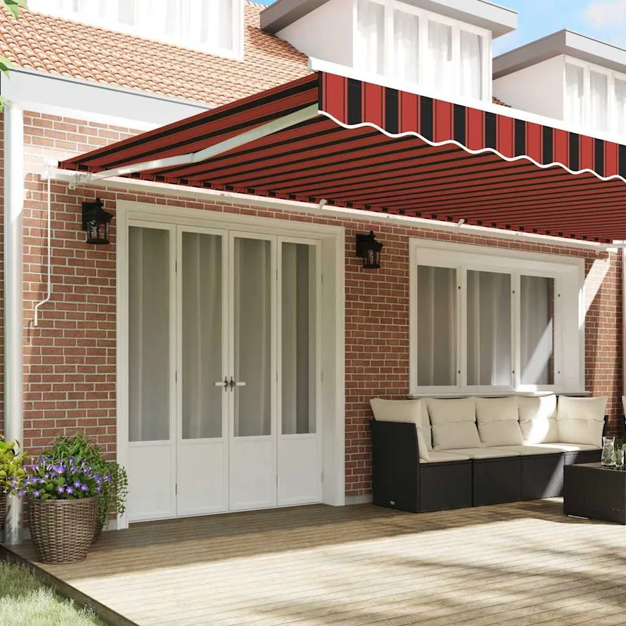 Auvent Rétractable Orange et marron 600 × 300 cm - 3