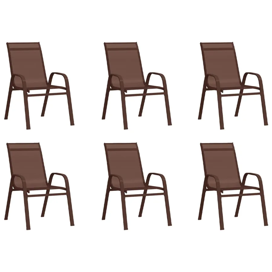 Ensemble à manger de jardin 7 pcs Marron et noir - 3
