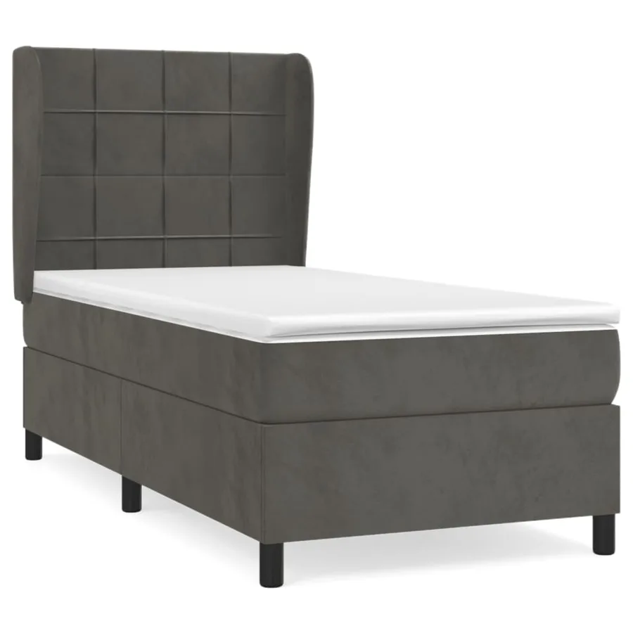 Sommier à lattes de lit avec matelas Gris foncé 100x200 cm - 2