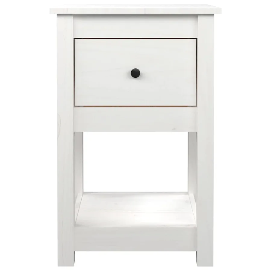 Tables de chevet 2 pcs Blanc 40x35x61,5 cm Bois de pin massif - 7