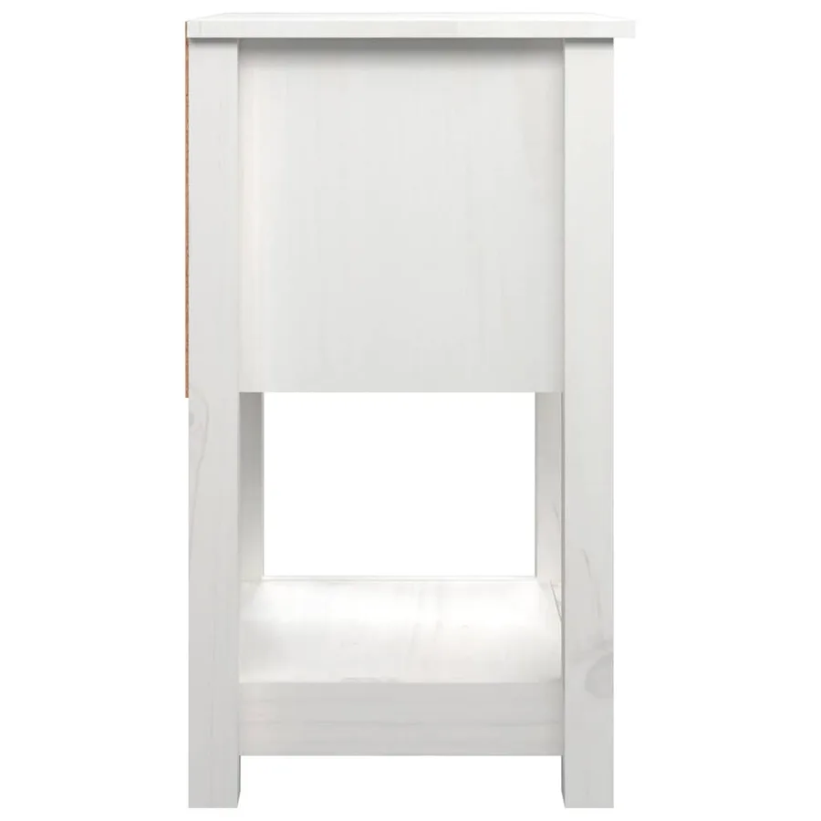 Tables de chevet 2 pcs Blanc 40x35x61,5 cm Bois de pin massif - 8