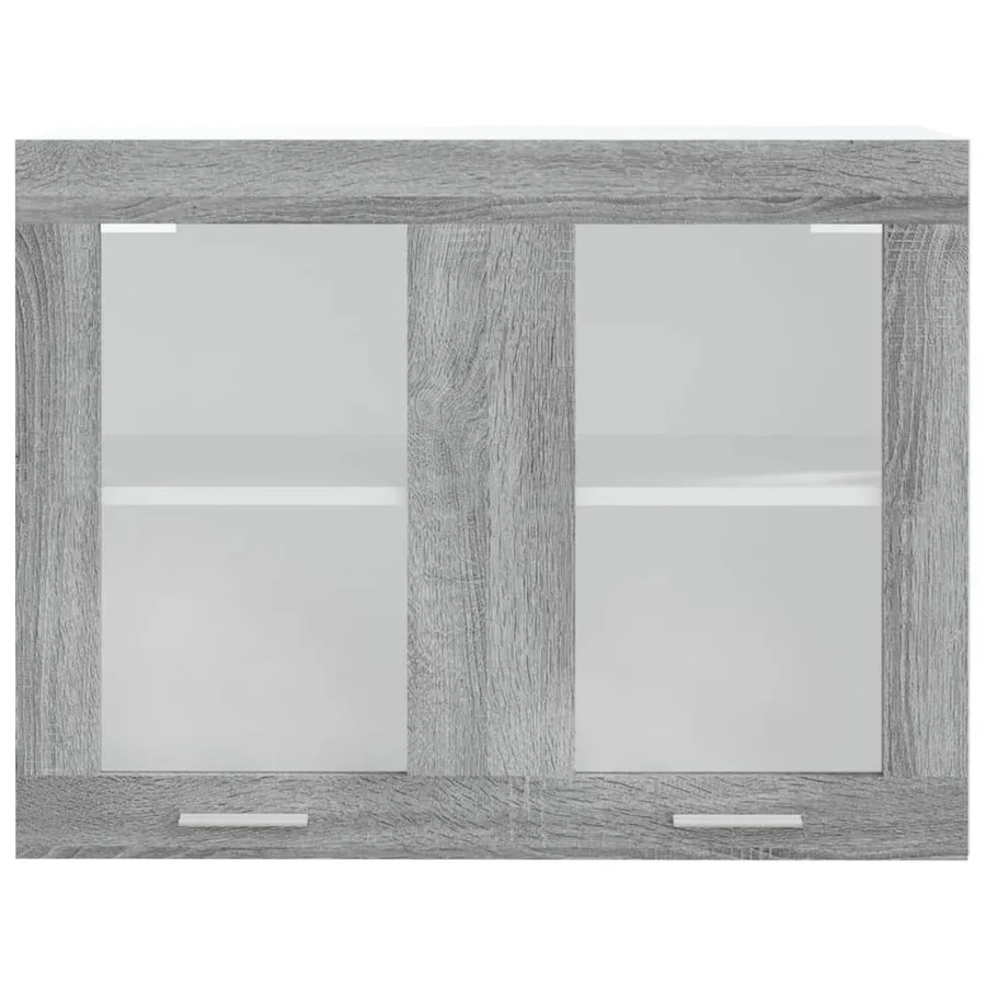 Vitrine suspendue "Lyon" Gris Sonoma 80 x 31 x 60 cm Bois d'ingénierie - 4