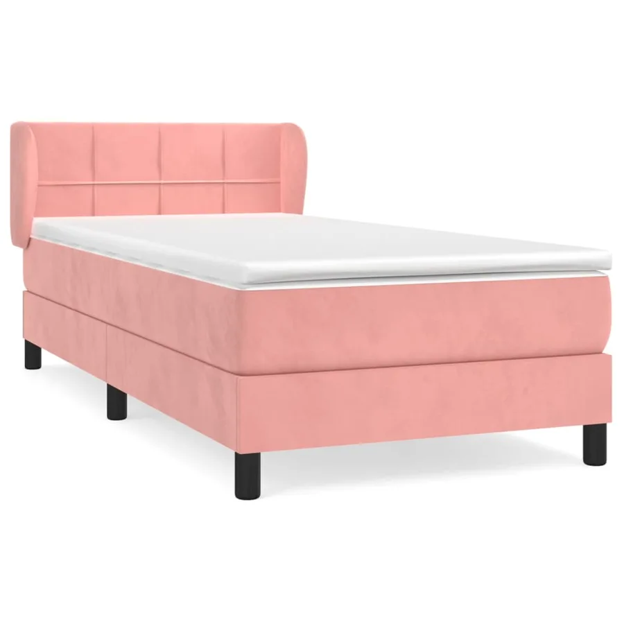 Sommier à lattes de lit avec matelas Rose 100x200 cm Velours - 2