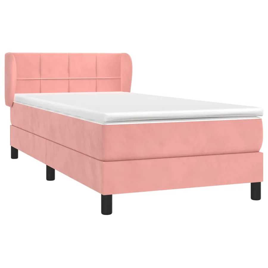 Sommier à lattes de lit avec matelas Rose 100x200 cm Velours - 3