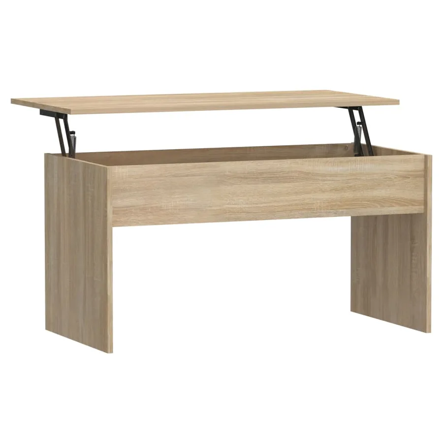 Table basse chêne fumé 102x50,5x52,5 cm bois d'ingénierie - 2