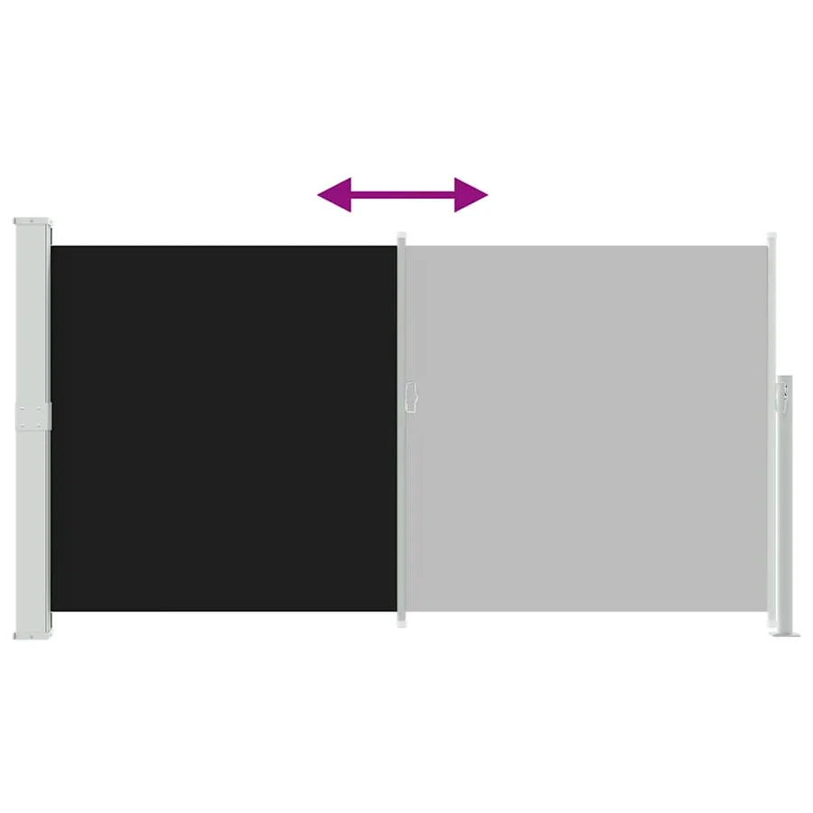 Auvent latéral rétractable de patio 170x300 cm Noir - 7