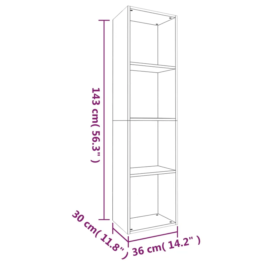 Bibliothèque/Meuble TV Sonoma gris 36x30x143 cm - 12