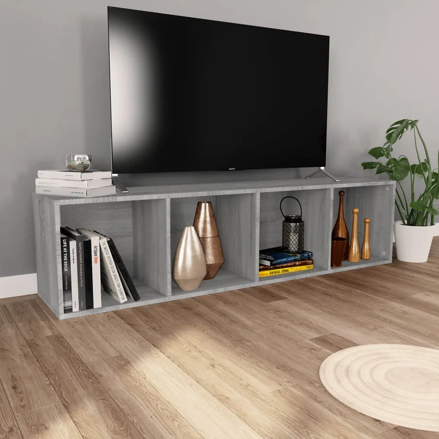 Bibliothèque/Meuble TV Sonoma gris 36x30x143 cm - 8