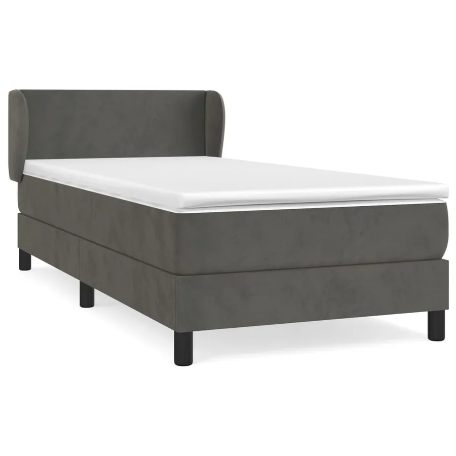 Sommier à lattes de lit avec matelas Gris foncé 100x200 cm - 2