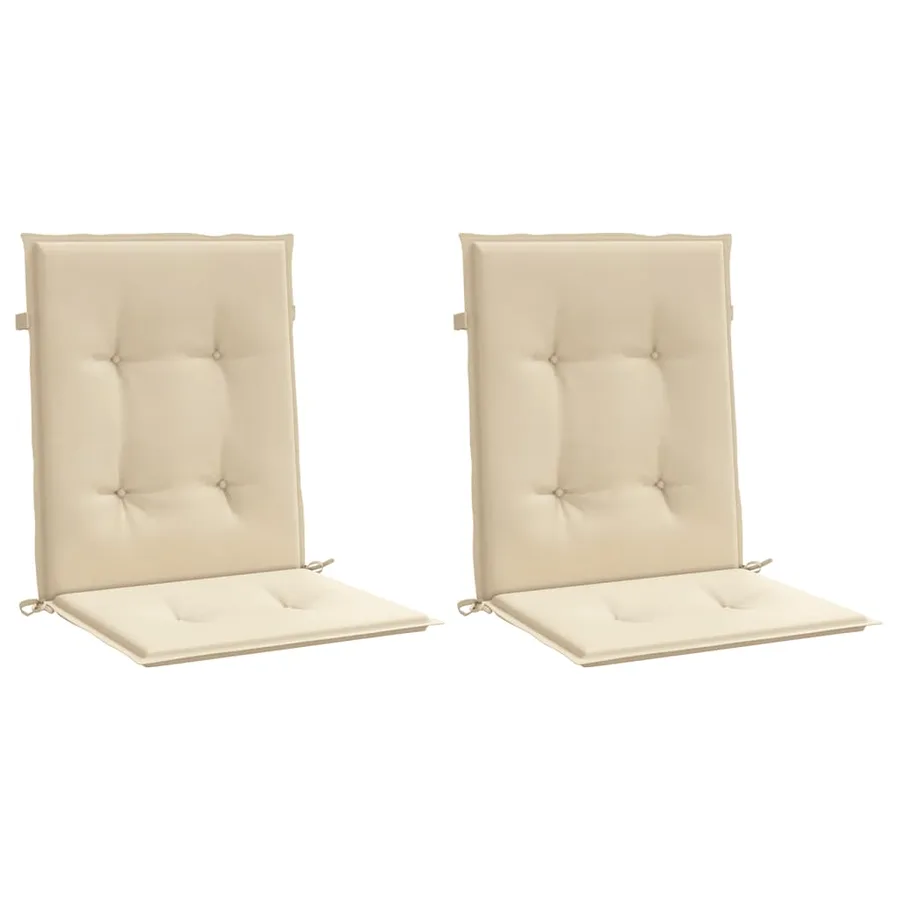 Coussins de chaise de jardin à dossier bas lot de 2 beige - 3