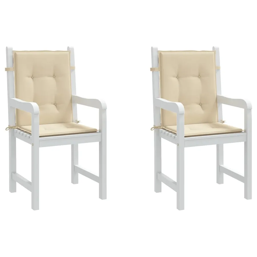 Coussins de chaise de jardin à dossier bas lot de 2 beige - 4