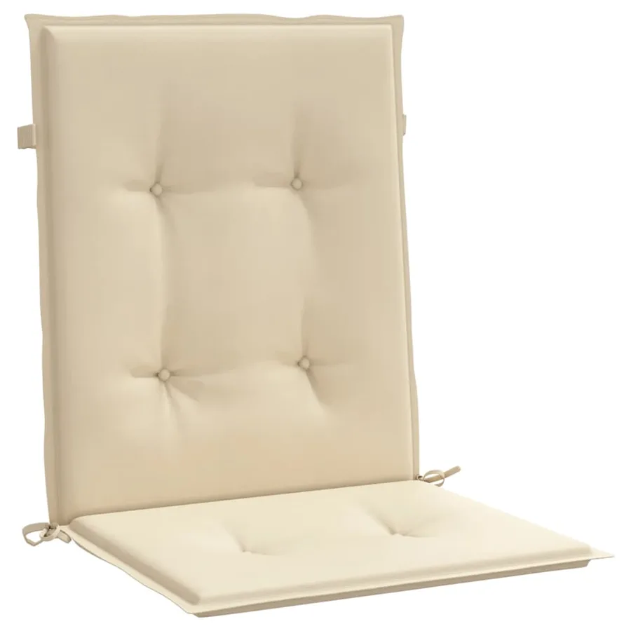 Coussins de chaise de jardin à dossier bas lot de 2 beige - 5