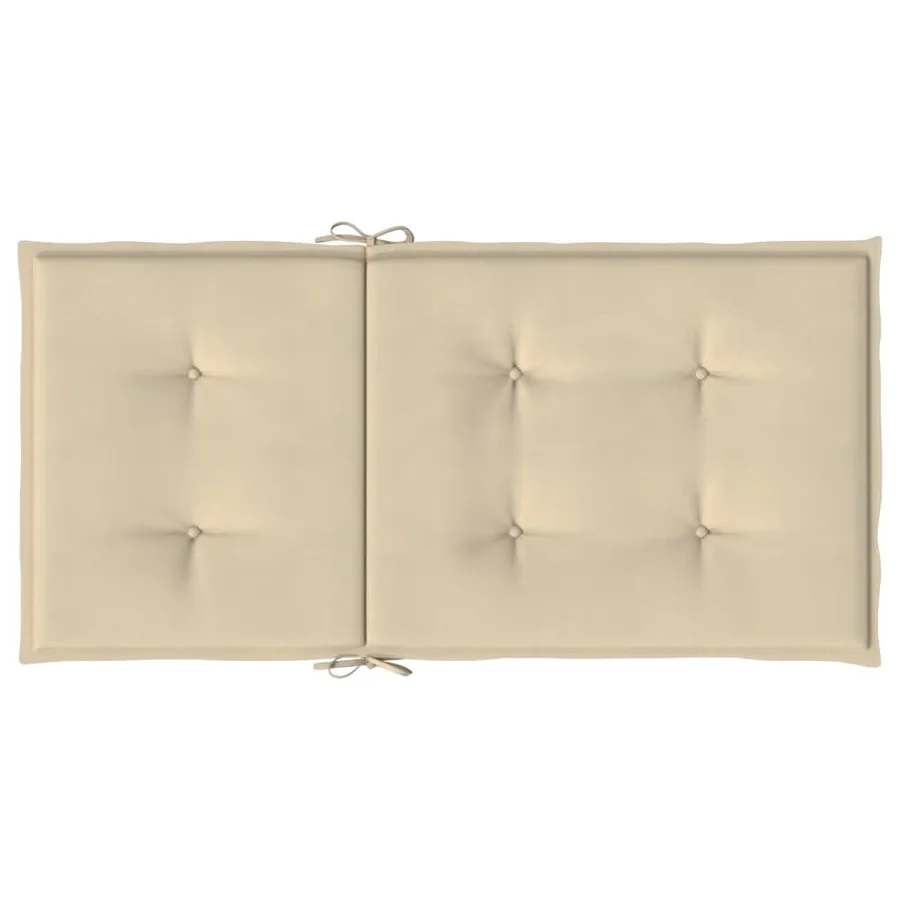 Coussins de chaise de jardin à dossier bas lot de 2 beige - 7