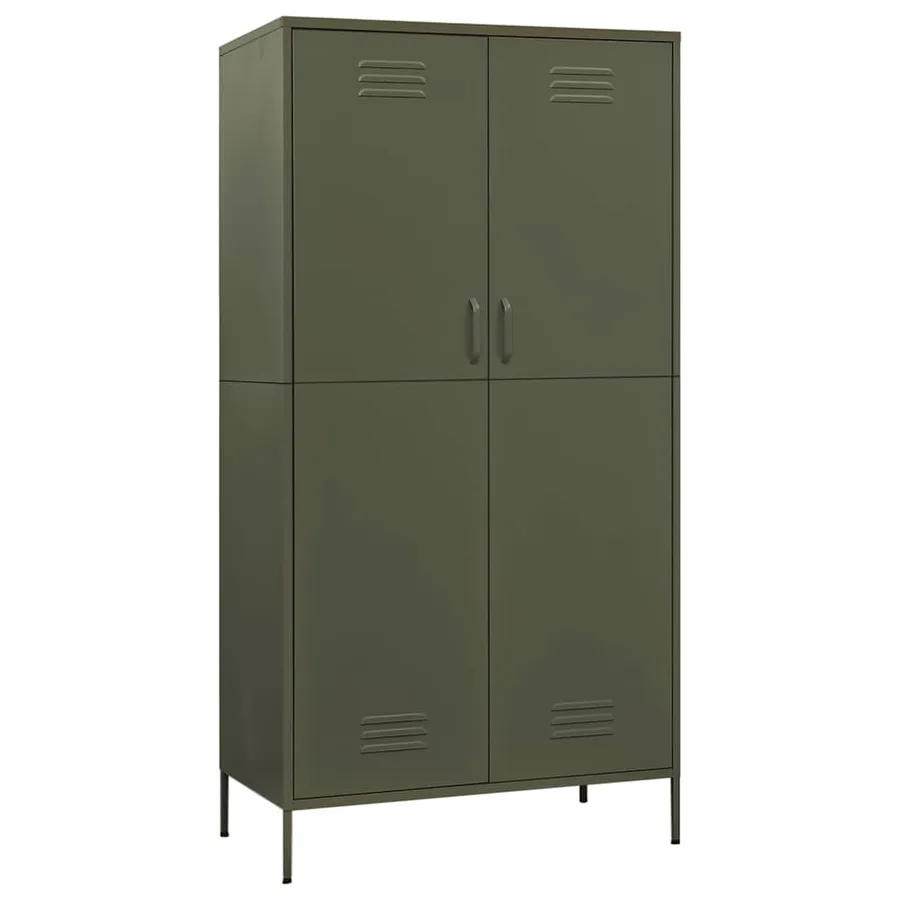 Garde-robe Vert olive 90x50x180 cm Acier - 2