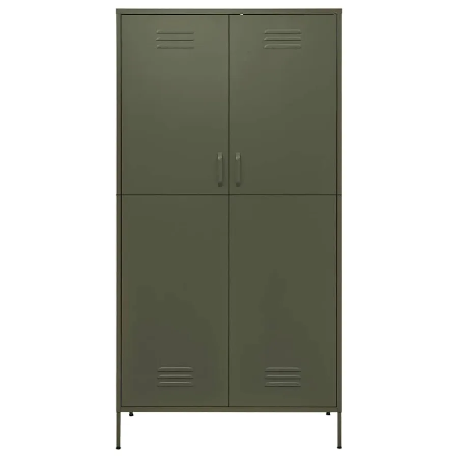 Garde-robe Vert olive 90x50x180 cm Acier - 3