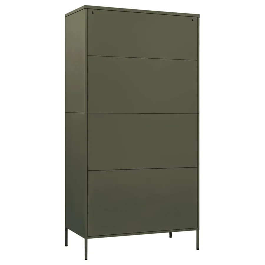 Garde-robe Vert olive 90x50x180 cm Acier - 5