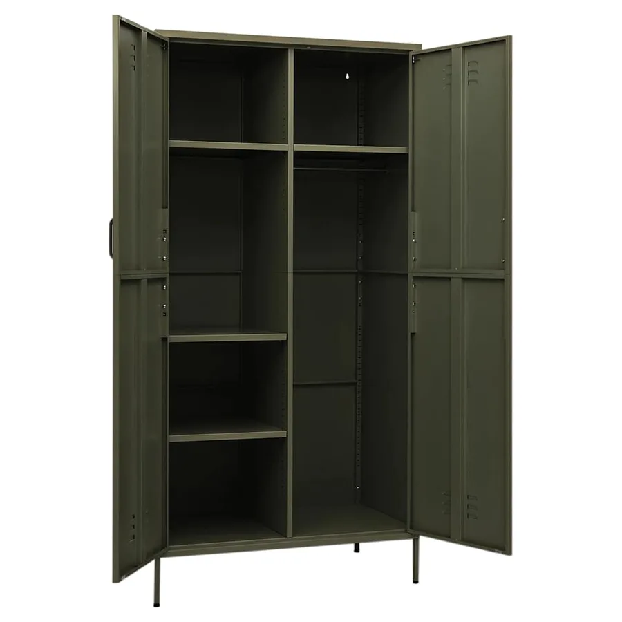 Garde-robe Vert olive 90x50x180 cm Acier - 6