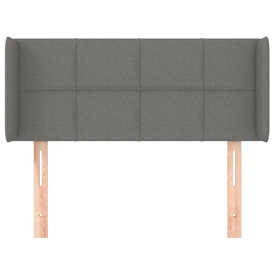 Tête de lit avec oreilles Gris foncé 93x16x78/88 cm Tissu - 3