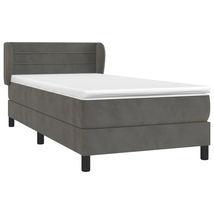 Sommier à lattes de lit avec matelas Gris foncé 100x200 cm - 3